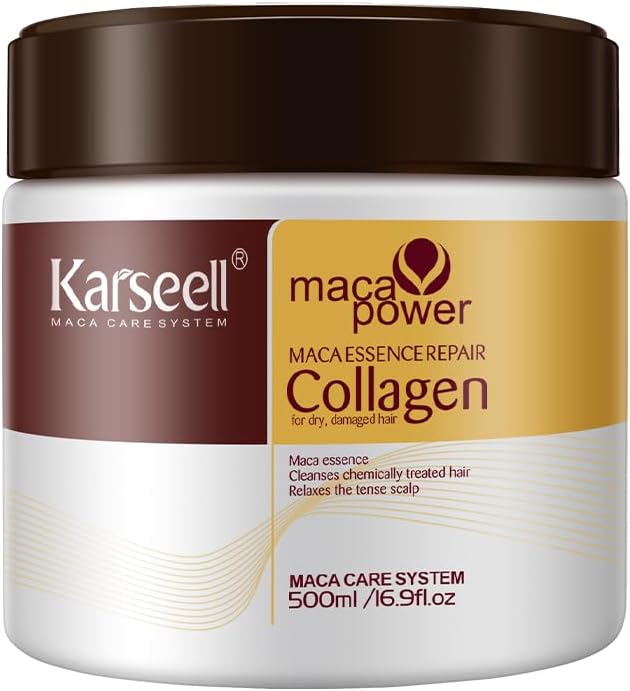 Karseell Collagen Hair Mask Maca Power, Deep Repair Hair Treatment Mask for Dry Damaged Hair All Hair Types, 500ml
