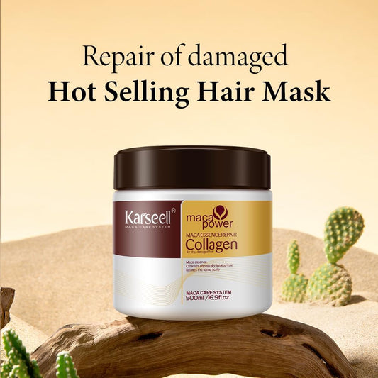 Karseell Collagen Hair Mask Maca Power, Deep Repair Hair Treatment Mask for Dry Damaged Hair All Hair Types, 500ml