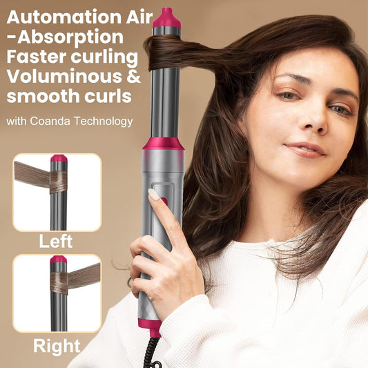 5 in 1 Hot Air Styler Set - Airflow Curler Wand Round Brush Hair Straightener for Volumizing, Drying, Hot Brushes for All Hair Lengths